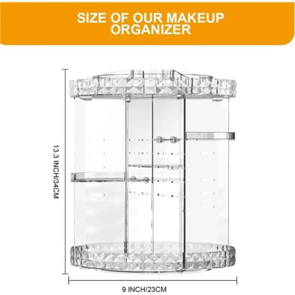 Makeup Organizer 360 Degree Rotating 7 Adjustable Layers Large Capacity Cosmetic